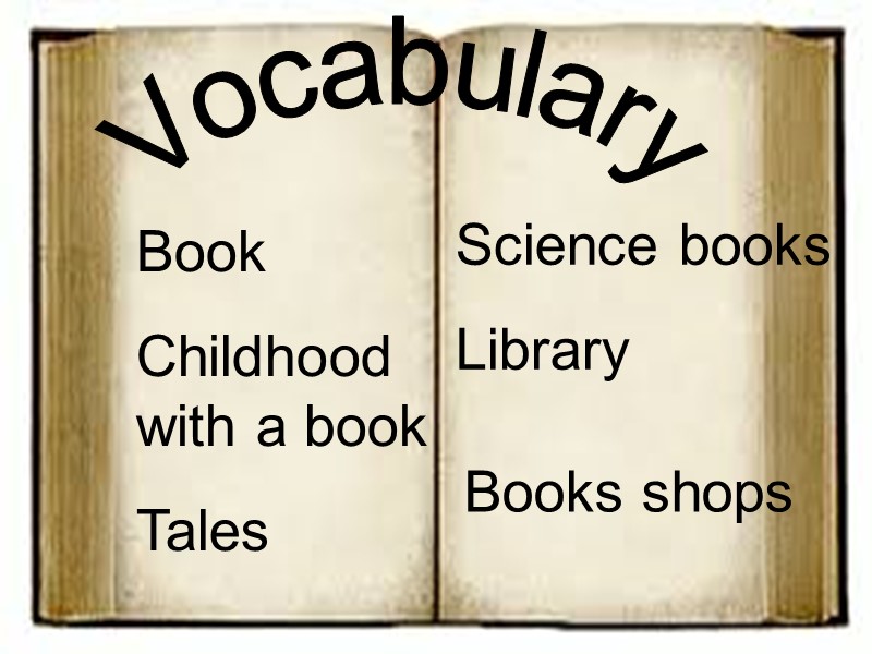 Vocabulary Book Childhood with a book Tales Science books Library    